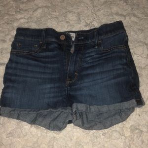 Hollister Medium/Dark Wash High Waisted Shorts
